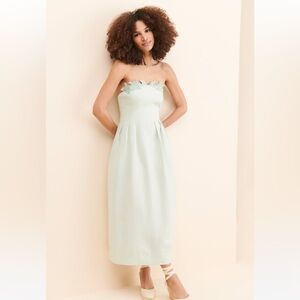 Fanm Mon Light Green Strapless Dress
